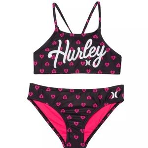 Hurley Kids Swim Set - Black and Pink